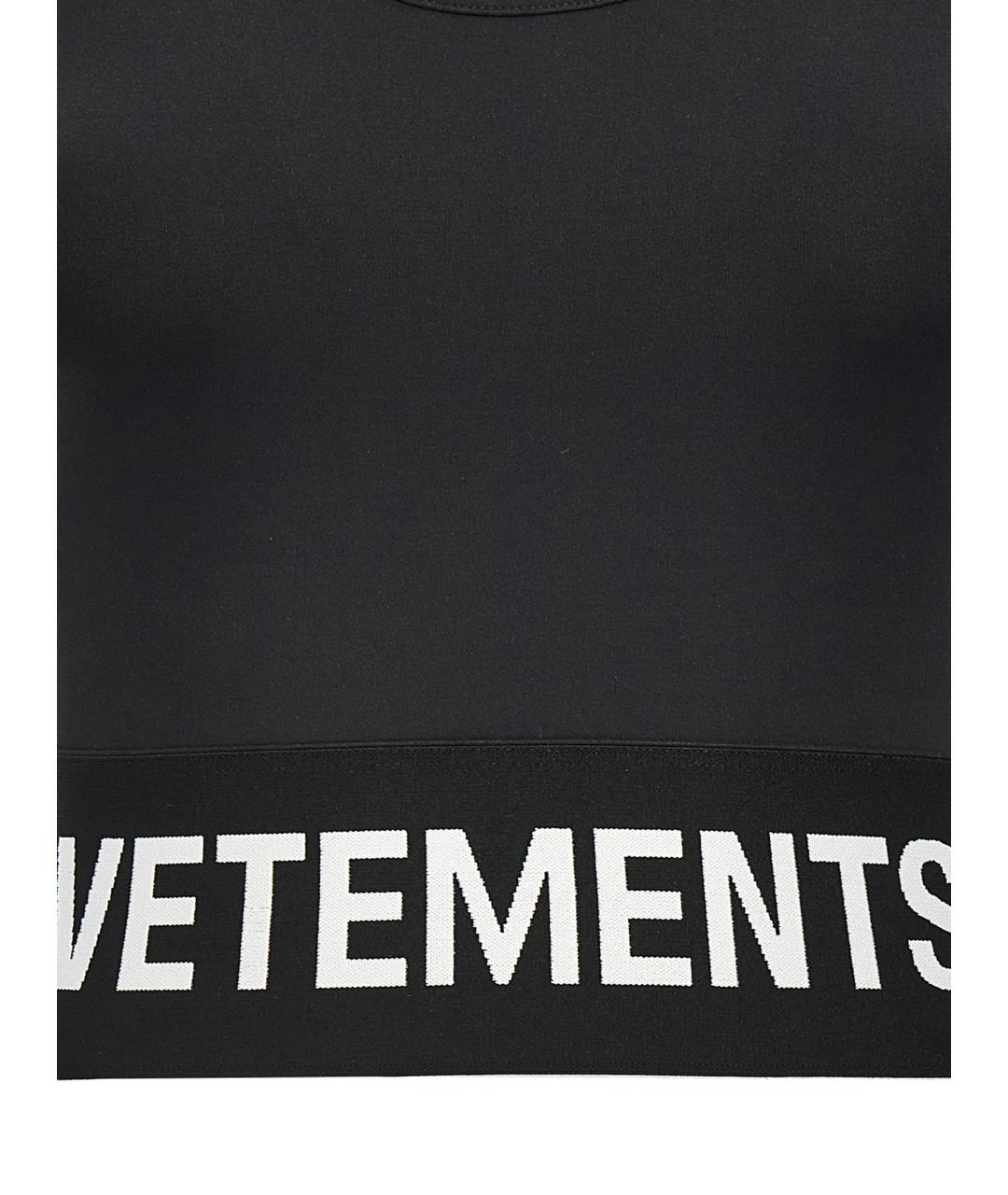 VETEMENTS Черная майка, фото 3