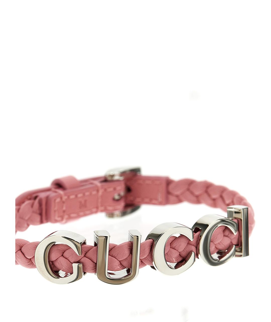 GUCCI Розовый кожаный браслет, фото 3