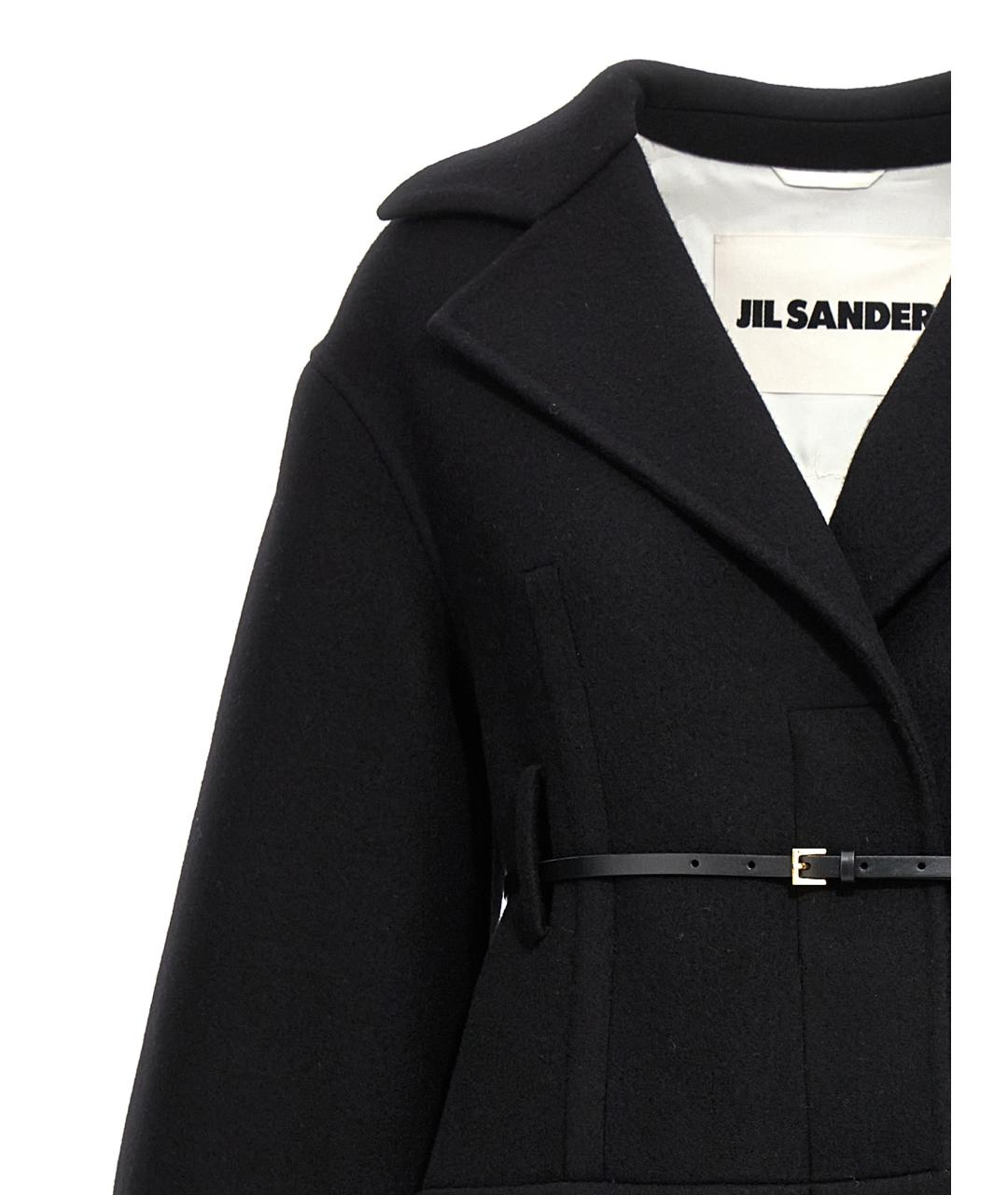 JIL SANDER Черное шерстяное пальто, фото 3