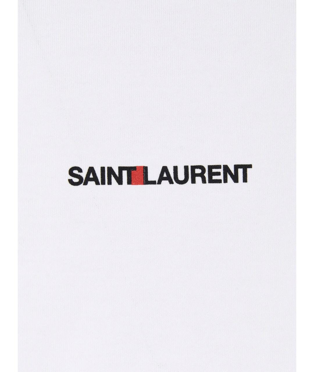 SAINT LAURENT Белая хлопковая футболка, фото 3