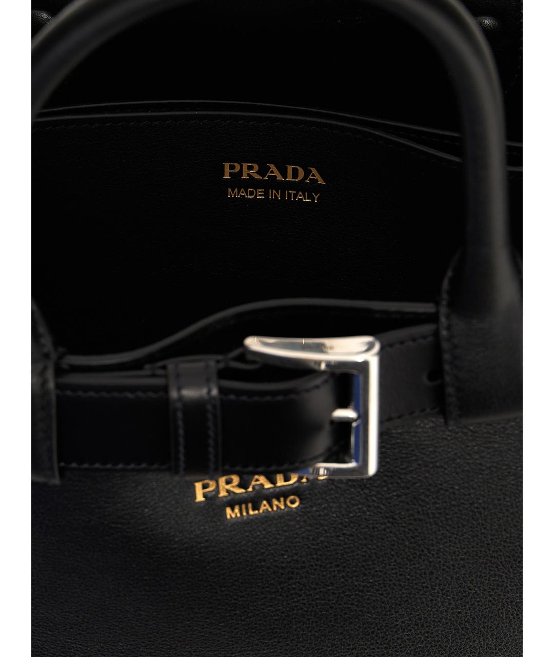 PRADA Черная кожаная сумка тоут, фото 4