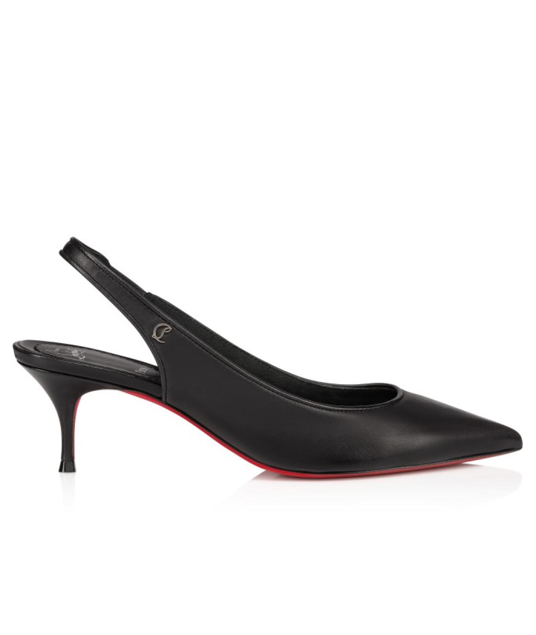 CHRISTIAN LOUBOUTIN Черные кожаные туфли, фото 1