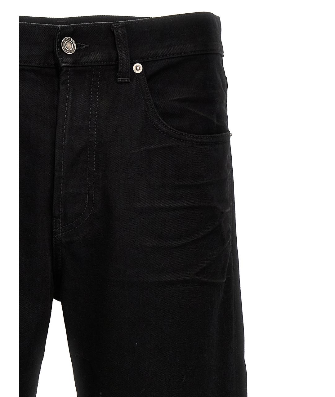 SAINT LAURENT Черные хлопковые прямые джинсы, фото 3