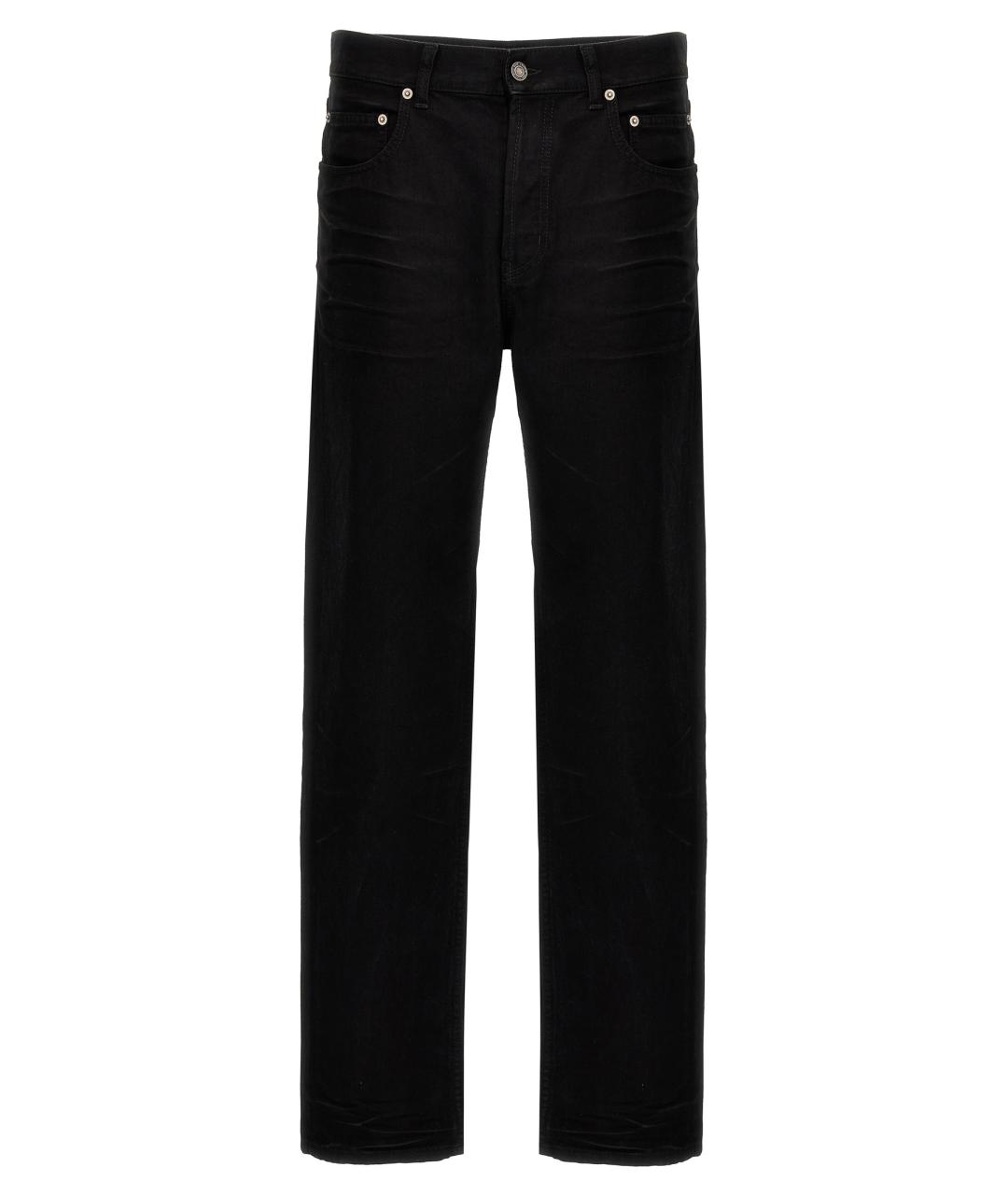 SAINT LAURENT Черные хлопковые прямые джинсы, фото 1