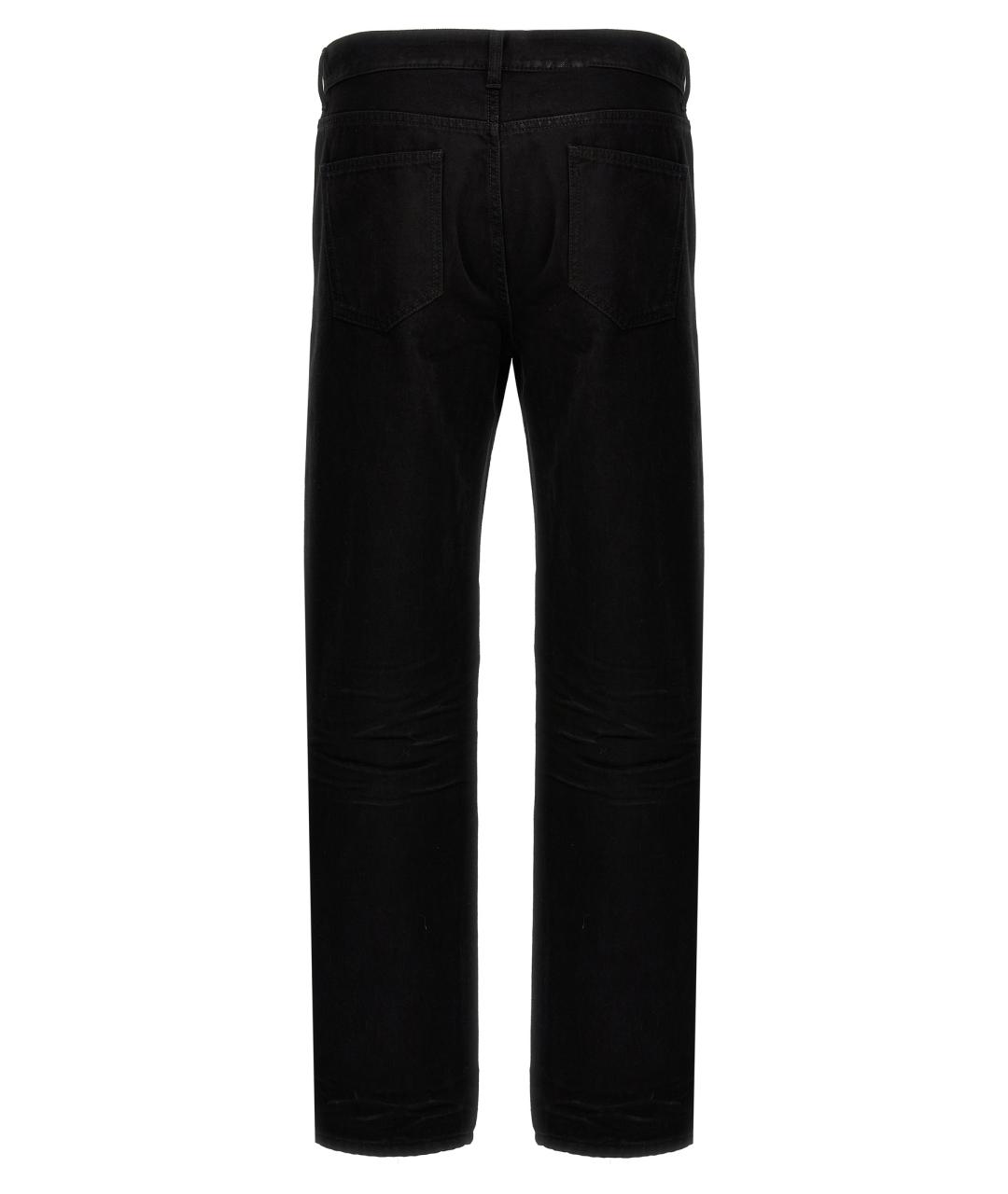 SAINT LAURENT Черные хлопковые прямые джинсы, фото 2