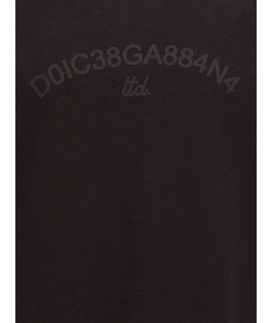 DOLCE&GABBANA Черная хлопковая футболка, фото 4