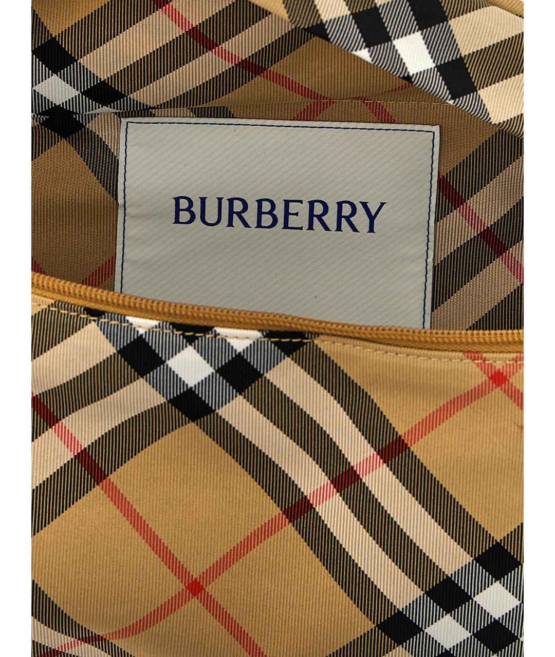 BURBERRY Бежевая синтетическая поясная сумка, фото 4