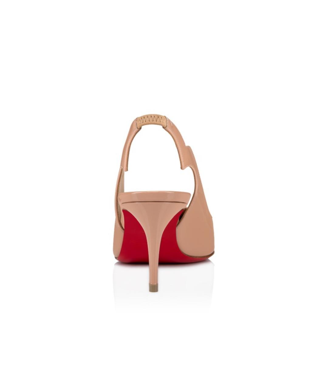 CHRISTIAN LOUBOUTIN Бежевые кожаные туфли, фото 3