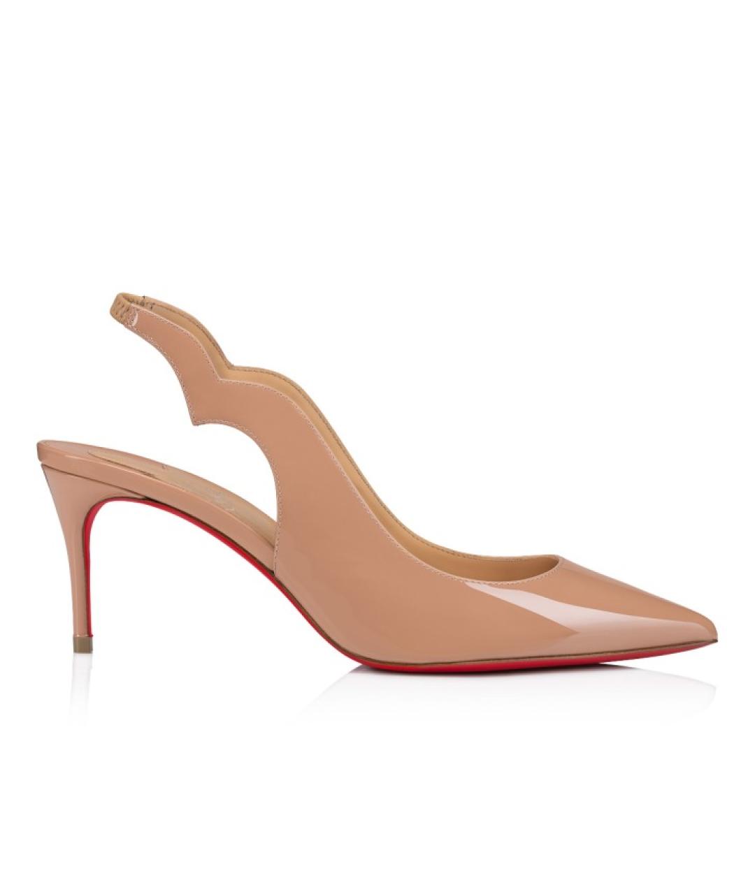 CHRISTIAN LOUBOUTIN Бежевые кожаные туфли, фото 1