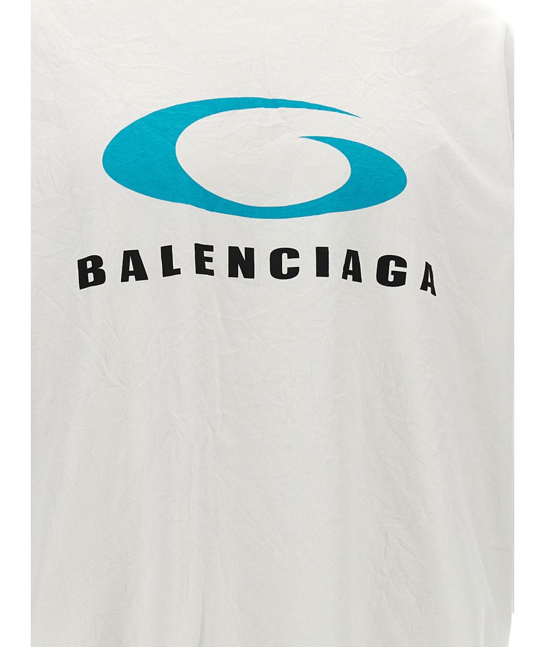 BALENCIAGA Белая хлопковая футболка, фото 4