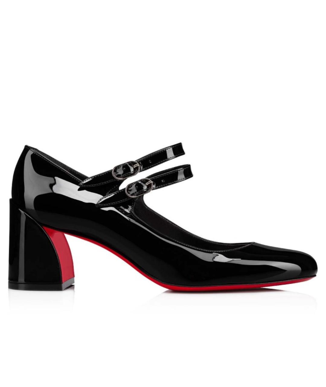 CHRISTIAN LOUBOUTIN Черные кожаные туфли, фото 1