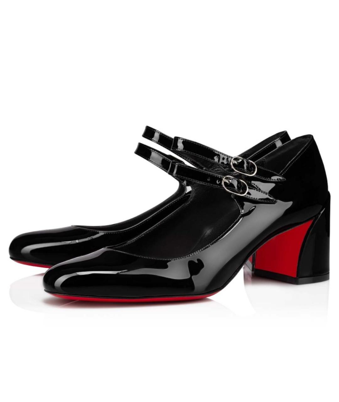 CHRISTIAN LOUBOUTIN Черные кожаные туфли, фото 2