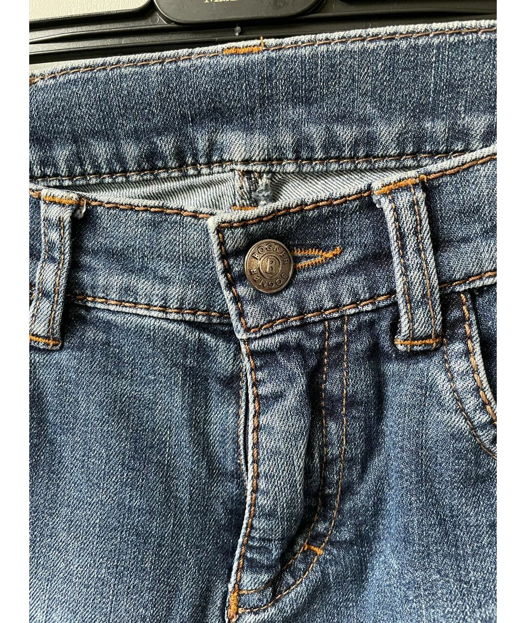 BOGNER Синие хлопковые прямые джинсы, фото 4