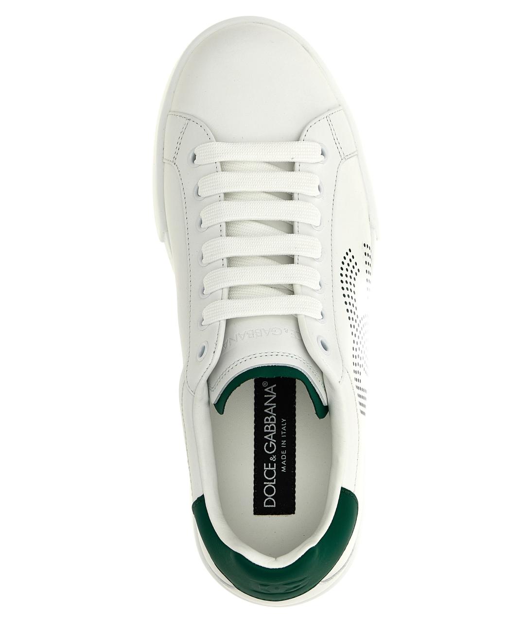 DOLCE&GABBANA Белые кожаные низкие кроссовки / кеды, фото 4