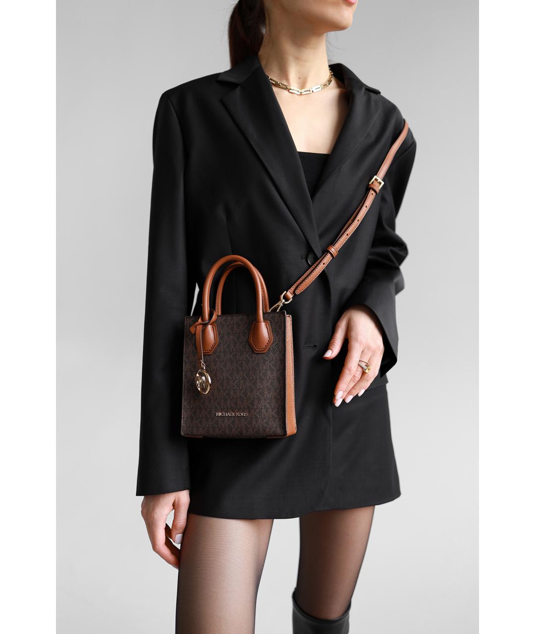 MICHAEL KORS Коричневая сумка через плечо из искусственной кожи, фото 3