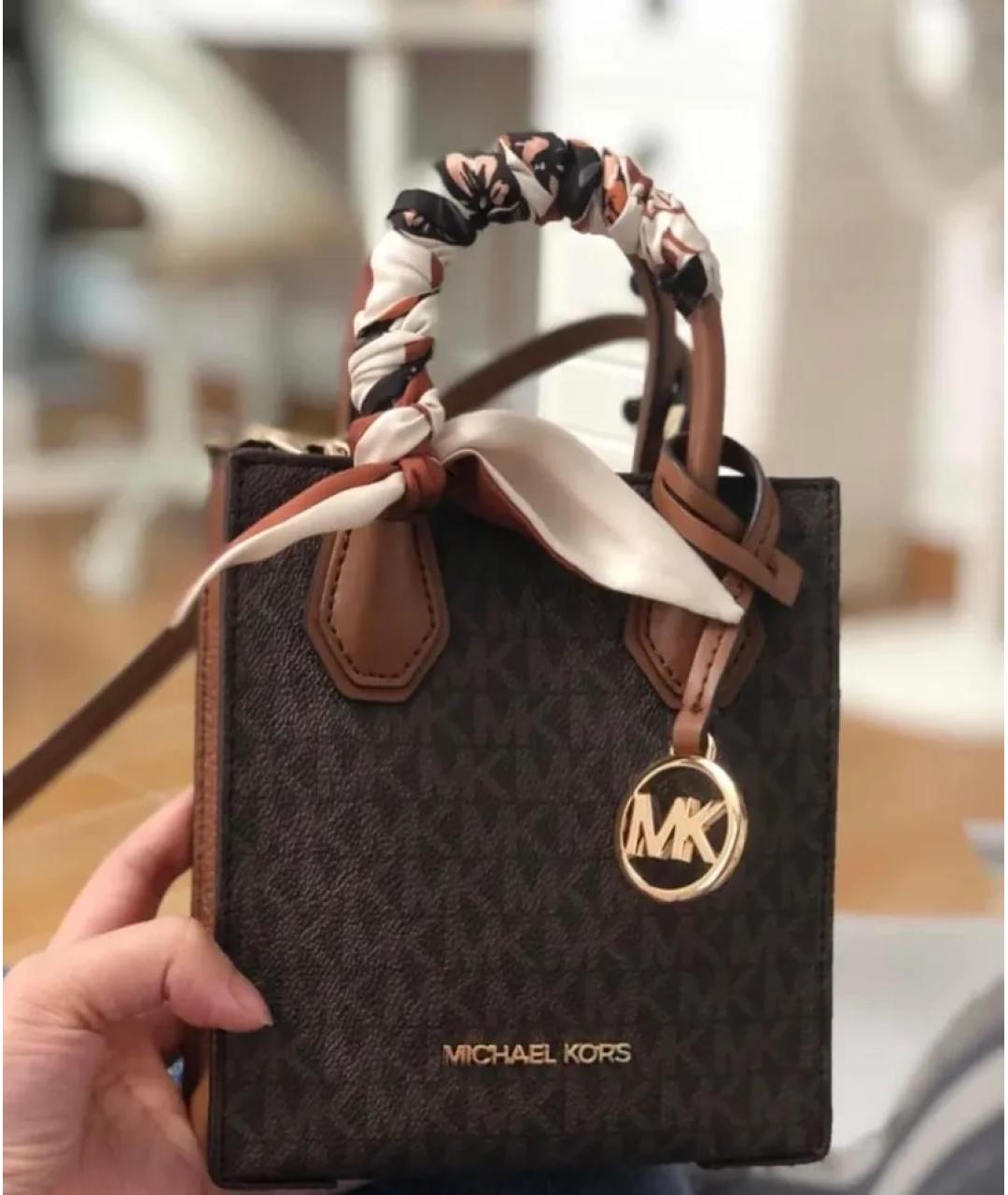 MICHAEL KORS Коричневая сумка через плечо из искусственной кожи, фото 5