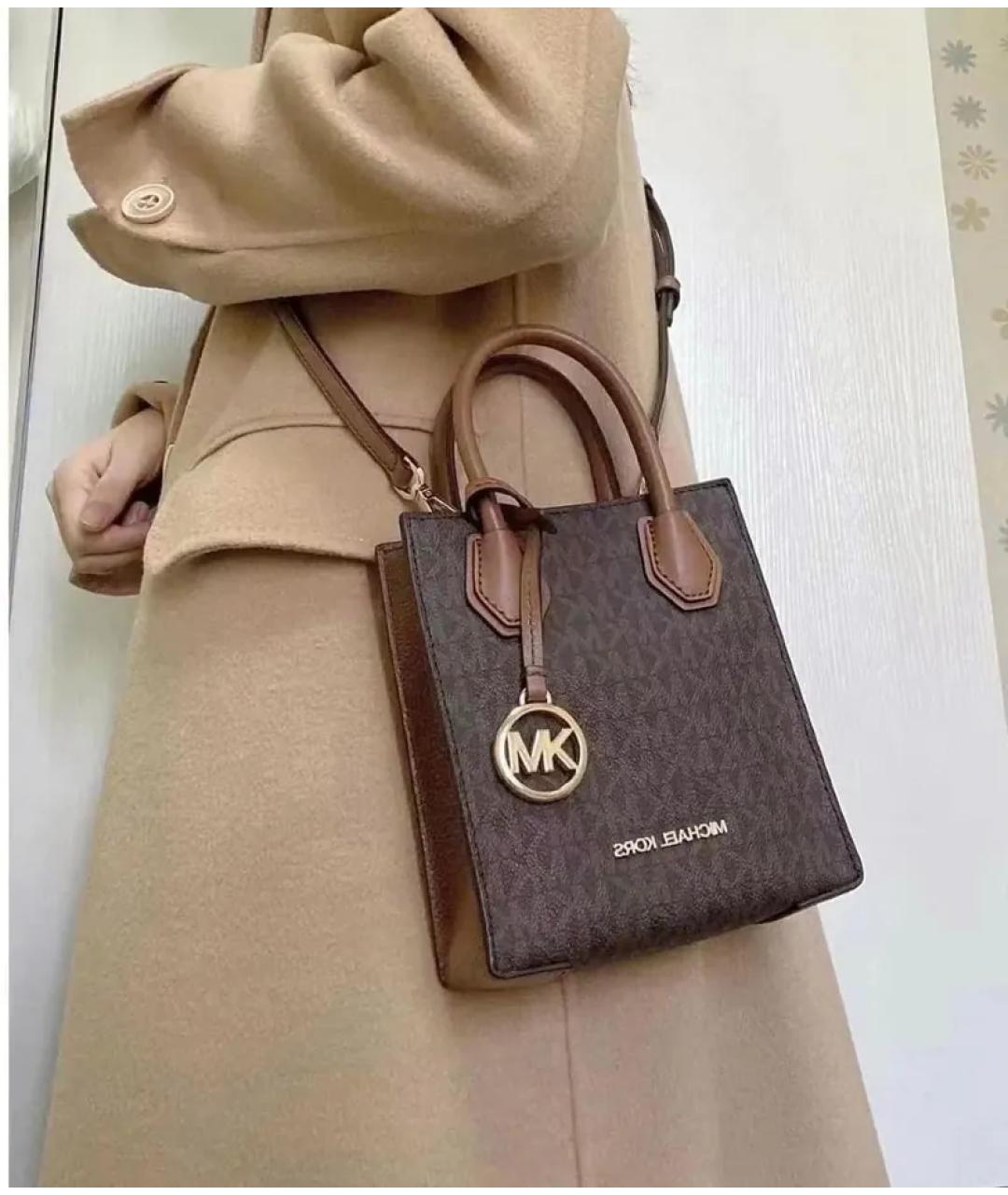 MICHAEL KORS Коричневая сумка через плечо из искусственной кожи, фото 6