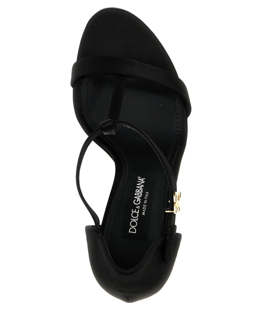 DOLCE&GABBANA Черные синтетические босоножки, фото 4