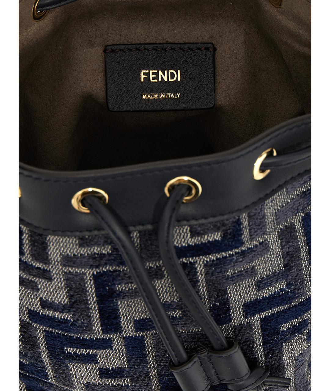 FENDI Темно-синяя сумка тоут, фото 4