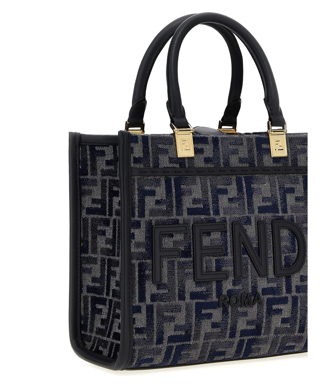 FENDI Темно-синяя сумка тоут, фото 3