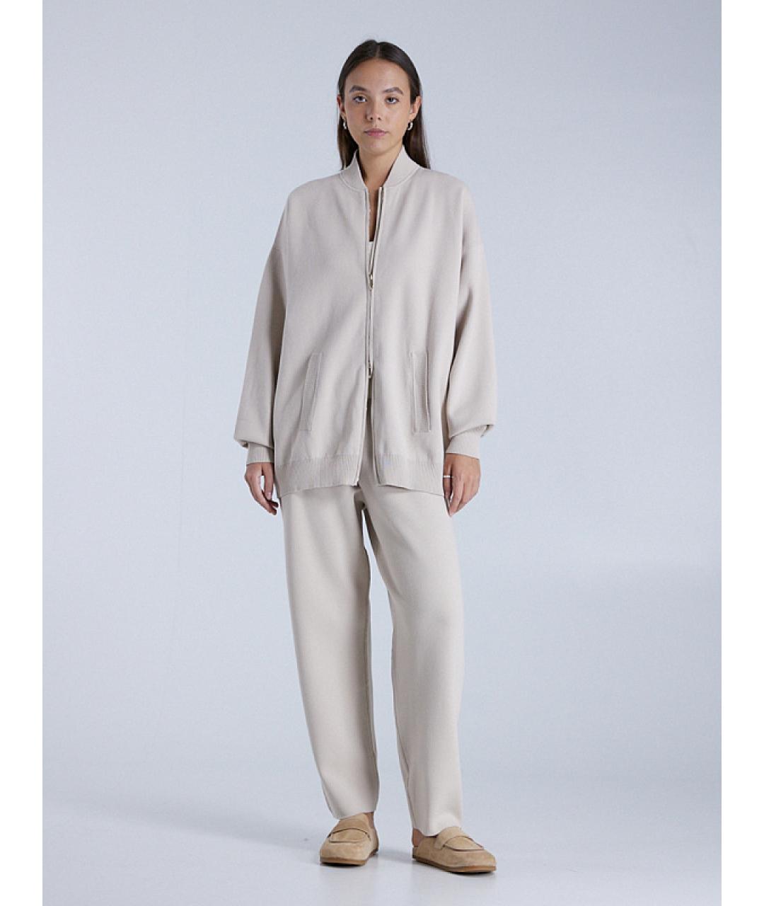 MAX MARA STUDIO Бежевый вискозный кардиган, фото 6