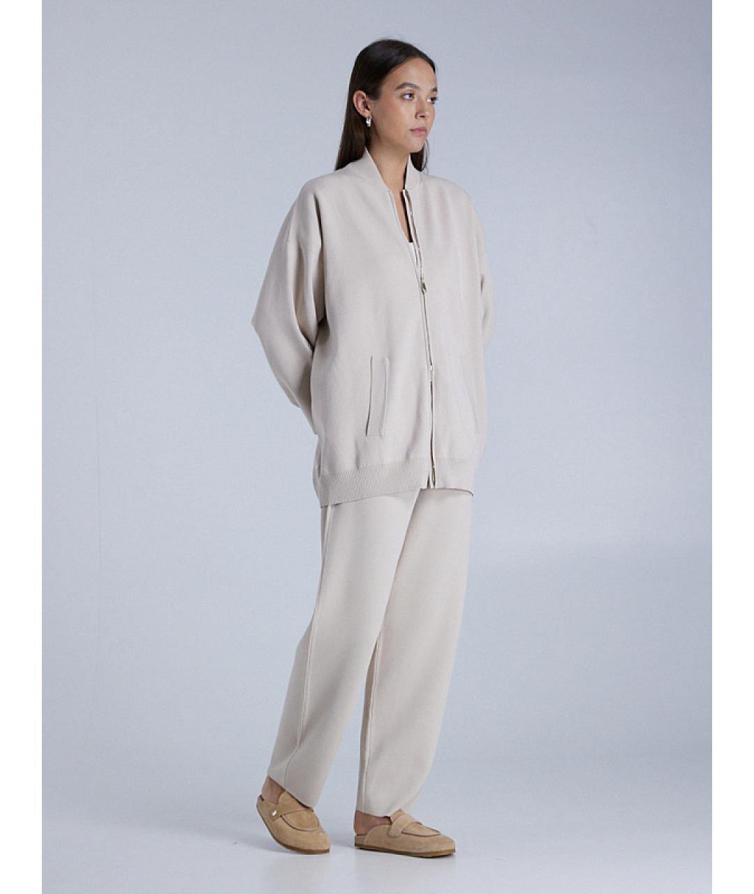 MAX MARA STUDIO Бежевый вискозный кардиган, фото 5