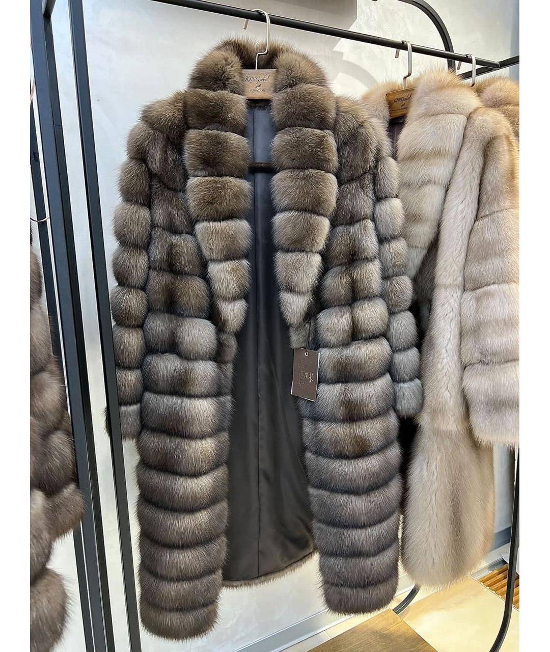 GIOVANNI FURS Коричневая шелковая шуба, фото 4