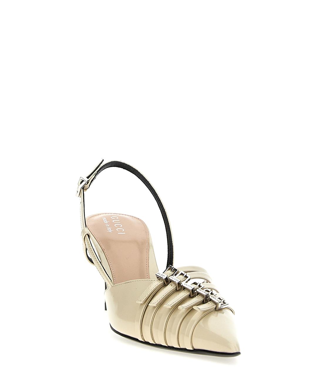 GUCCI Бежевые кожаные туфли, фото 2