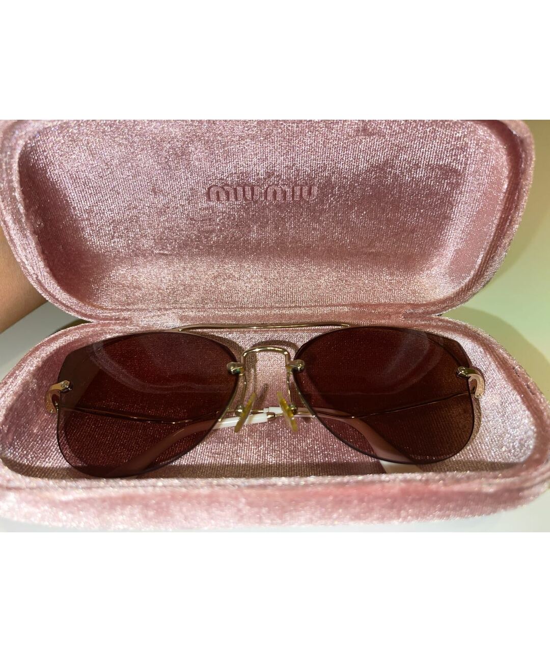 MIU MIU Розовые пластиковые солнцезащитные очки, фото 7