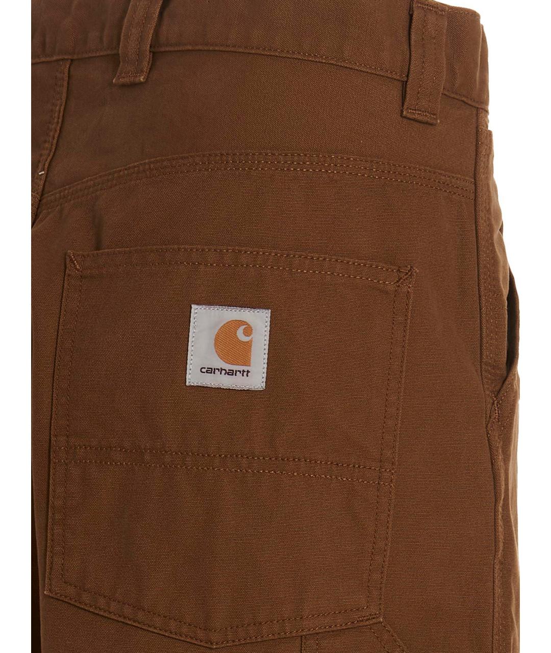 CARHARTT WIP Коричневые хлопковые повседневные брюки, фото 4