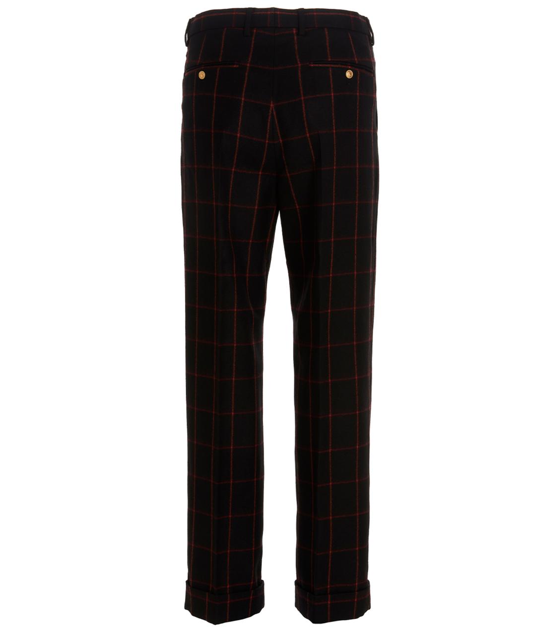 GUCCI Черные шерстяные повседневные брюки, фото 2