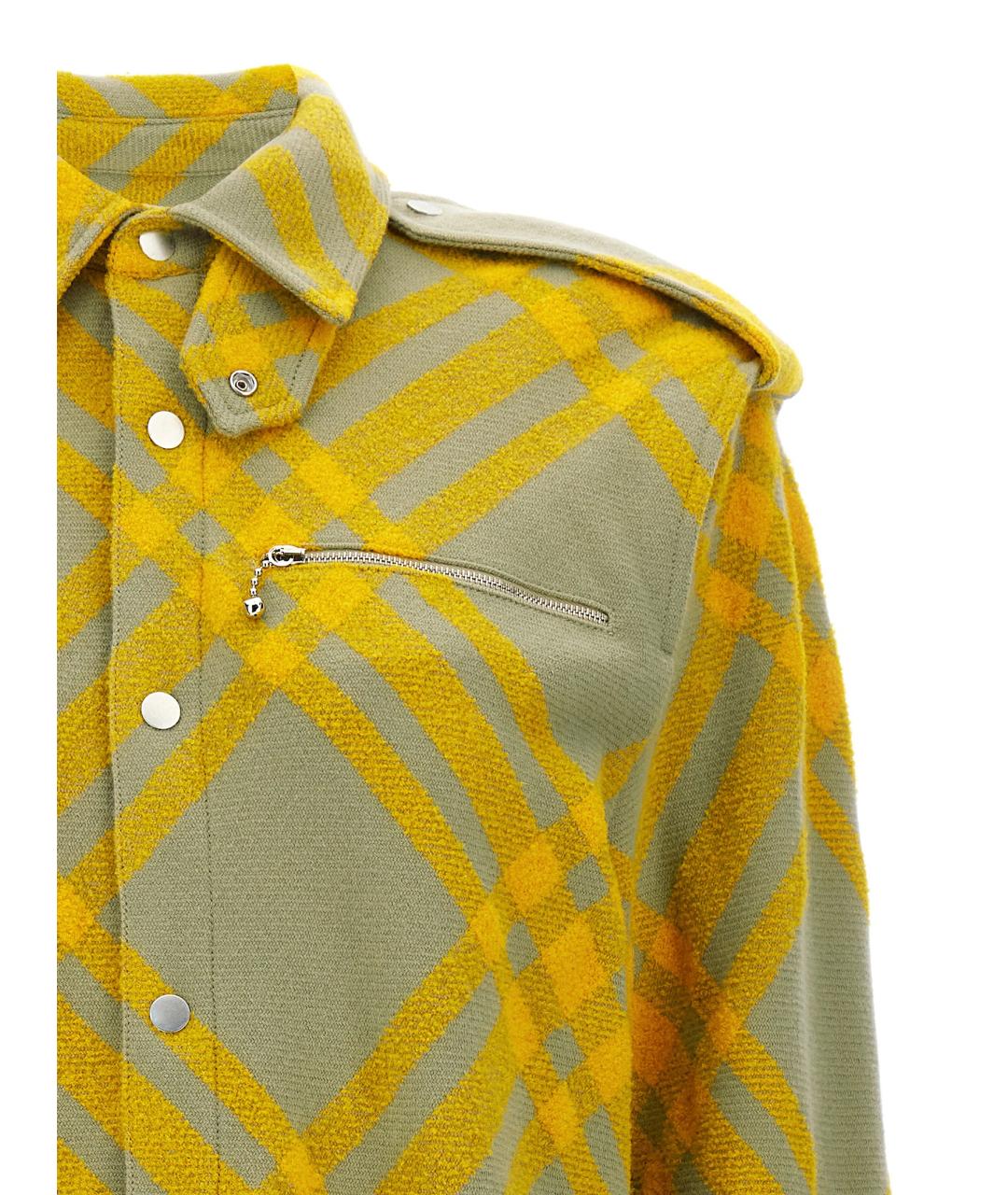 BURBERRY Желтая шерстяная рубашка, фото 3
