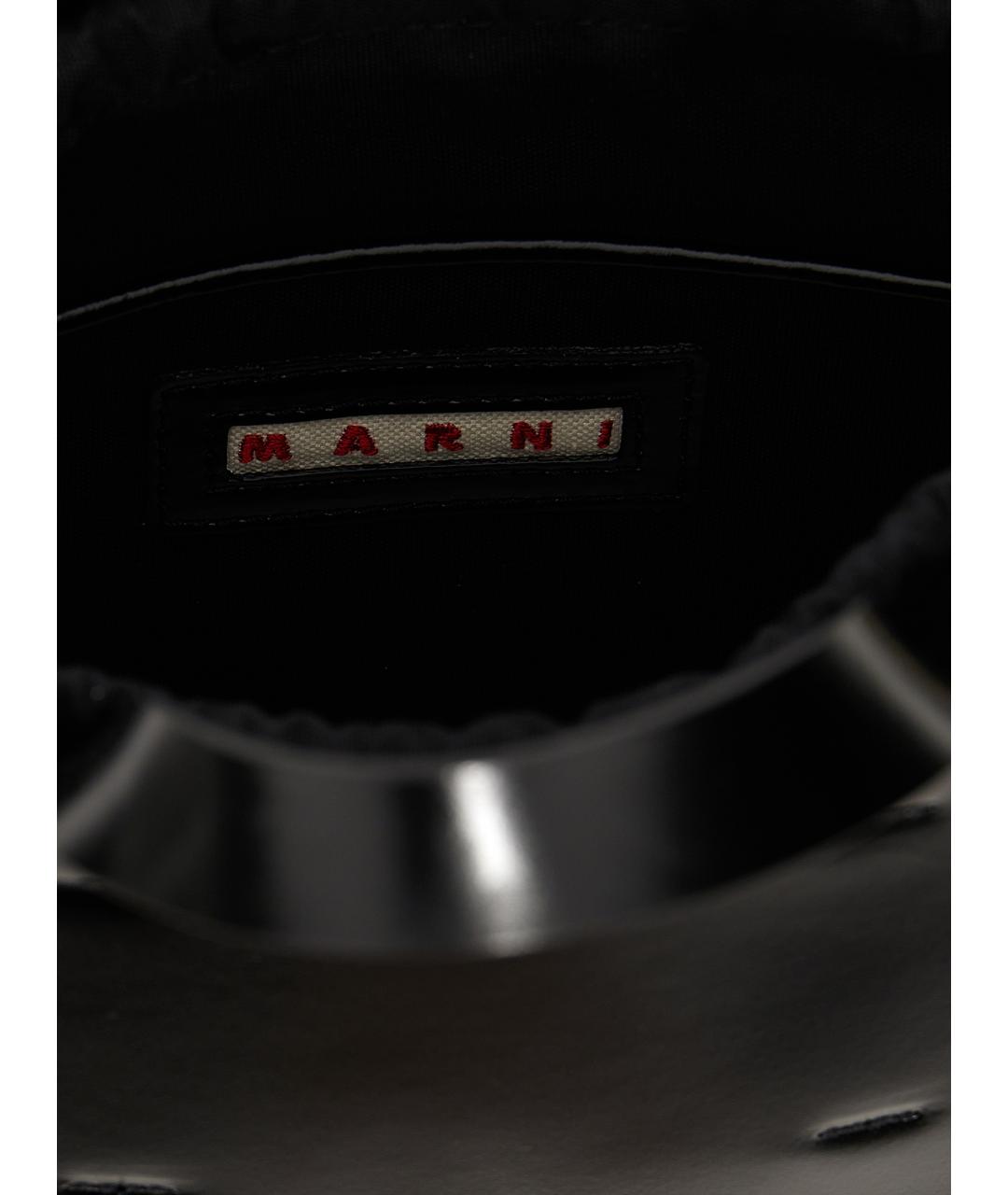 MARNI Черная кожаная сумка тоут, фото 4