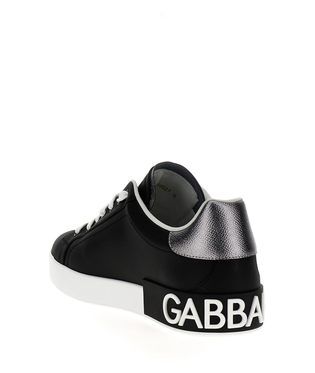 DOLCE&GABBANA Черные кожаные низкие кроссовки / кеды, фото 3