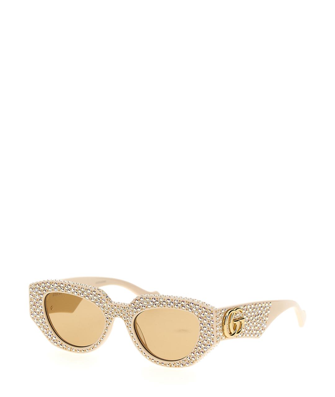 GUCCI Белые пластиковые солнцезащитные очки, фото 3