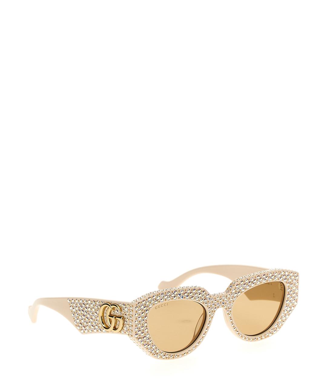 GUCCI Белые пластиковые солнцезащитные очки, фото 2