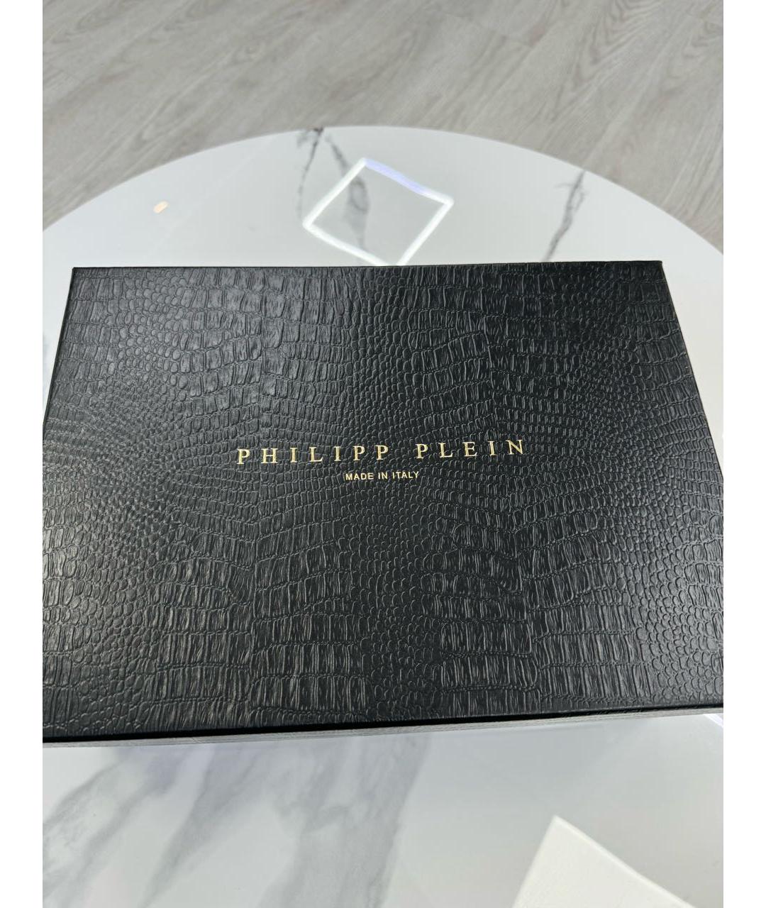 PHILIPP PLEIN Черные кожаные кеды, фото 7