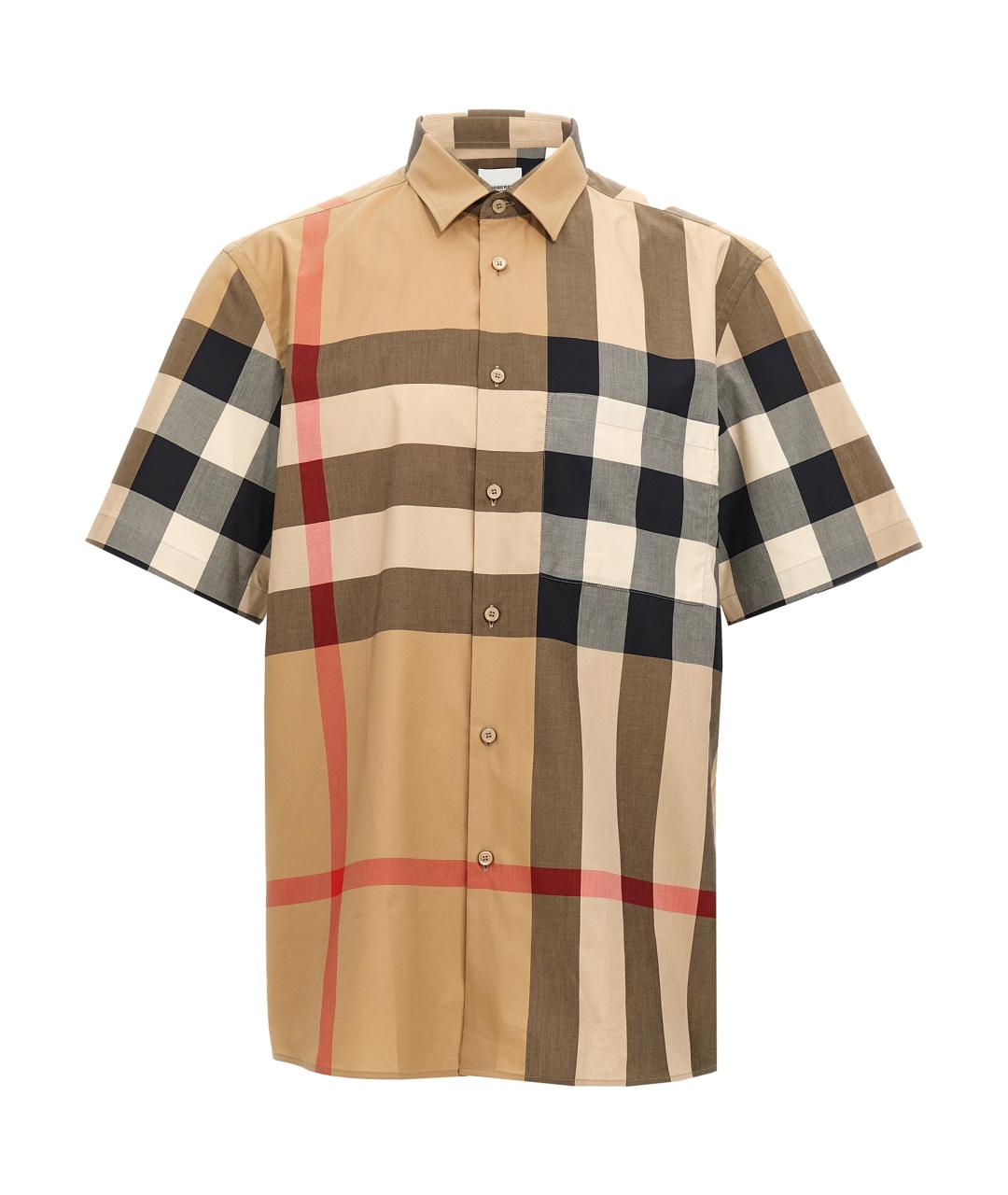 BURBERRY Бежевая хлопковая кэжуал рубашка, фото 1
