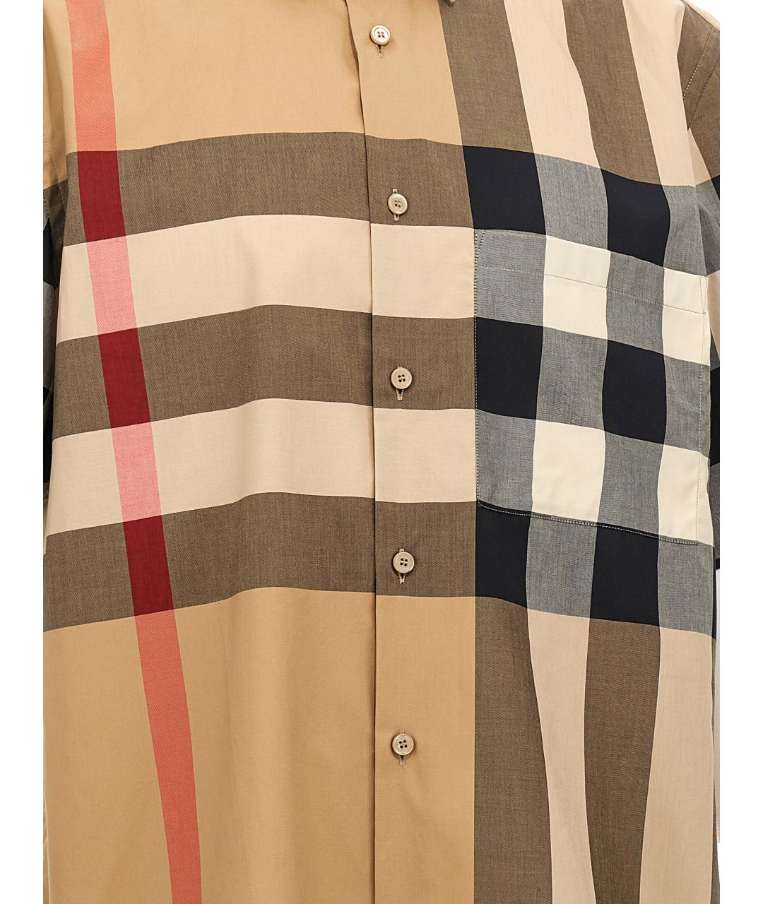 BURBERRY Бежевая хлопковая кэжуал рубашка, фото 4
