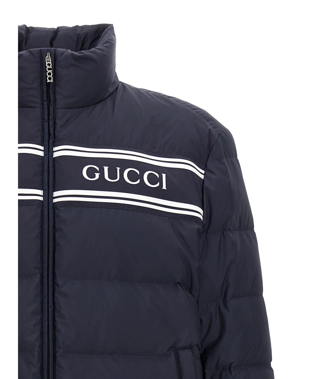 GUCCI Синий полиэстеровый пуховик, фото 3