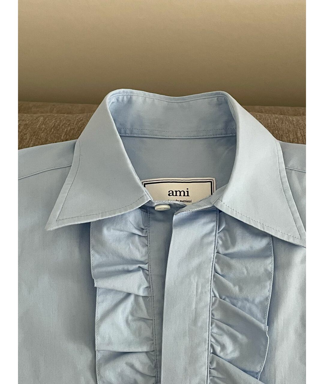 AMI Голубая хлопковая рубашка, фото 3