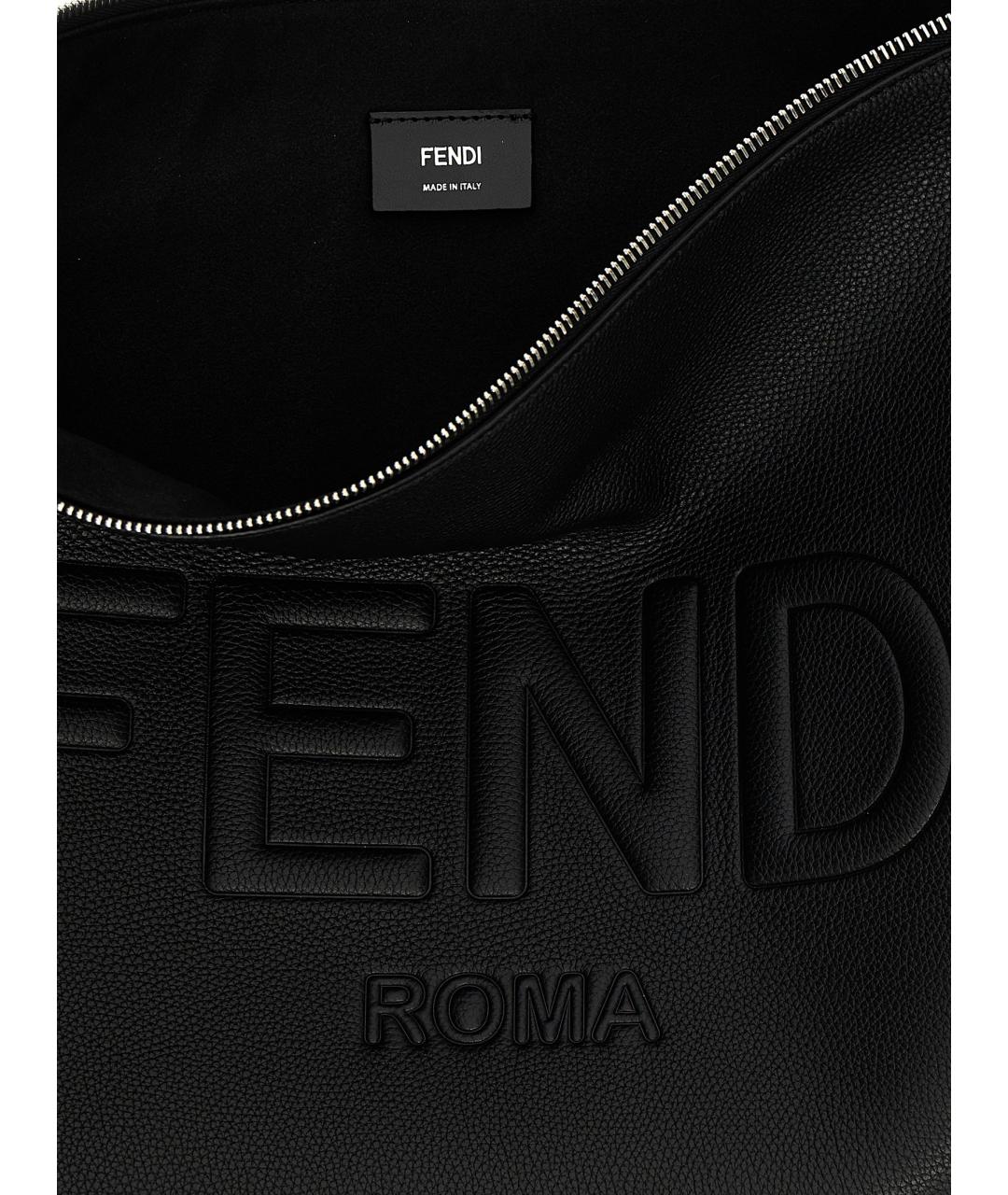 FENDI Черная кожаная сумка на плечо, фото 4