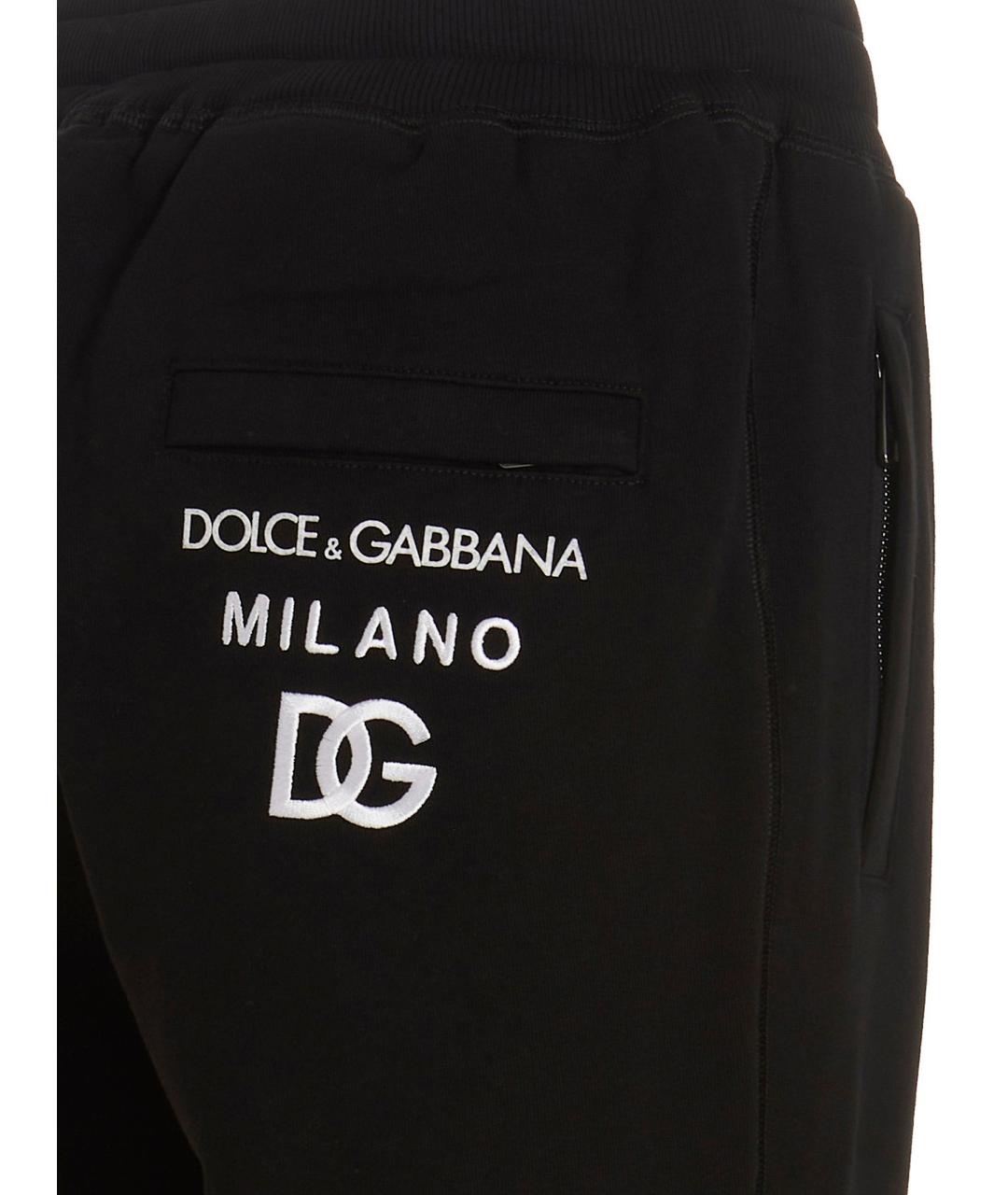 DOLCE&GABBANA Черные хлопковые повседневные брюки, фото 4