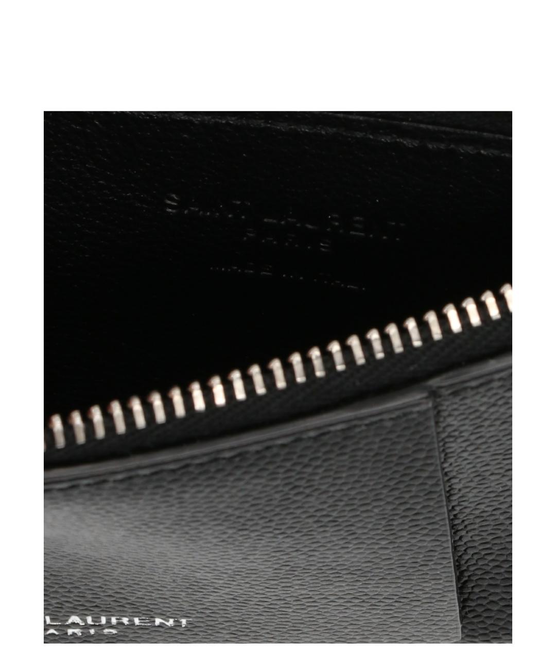 SAINT LAURENT Черный кожаный кардхолдер, фото 3