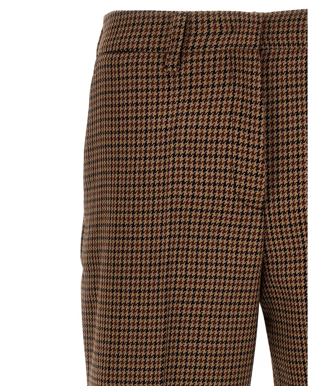 PRADA Коричневые шерстяные прямые брюки, фото 3