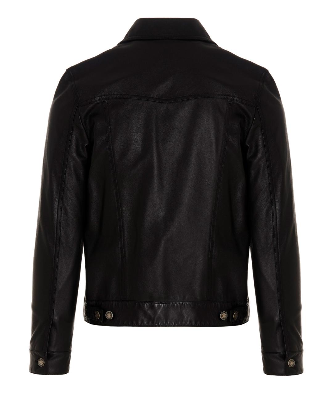 SAINT LAURENT Черная кожаная куртка, фото 2