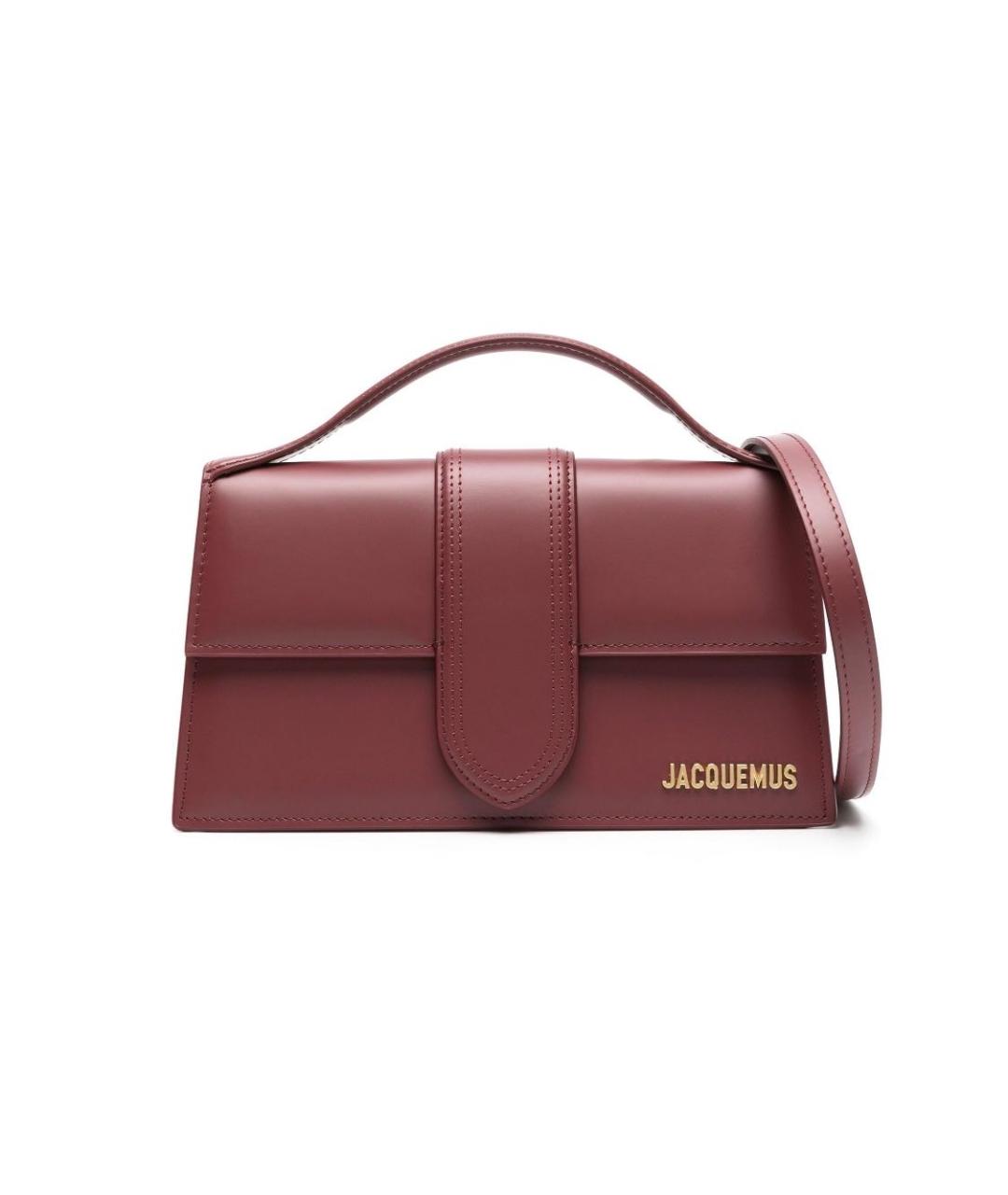 JACQUEMUS Бордовая кожаная сумка через плечо, фото 1