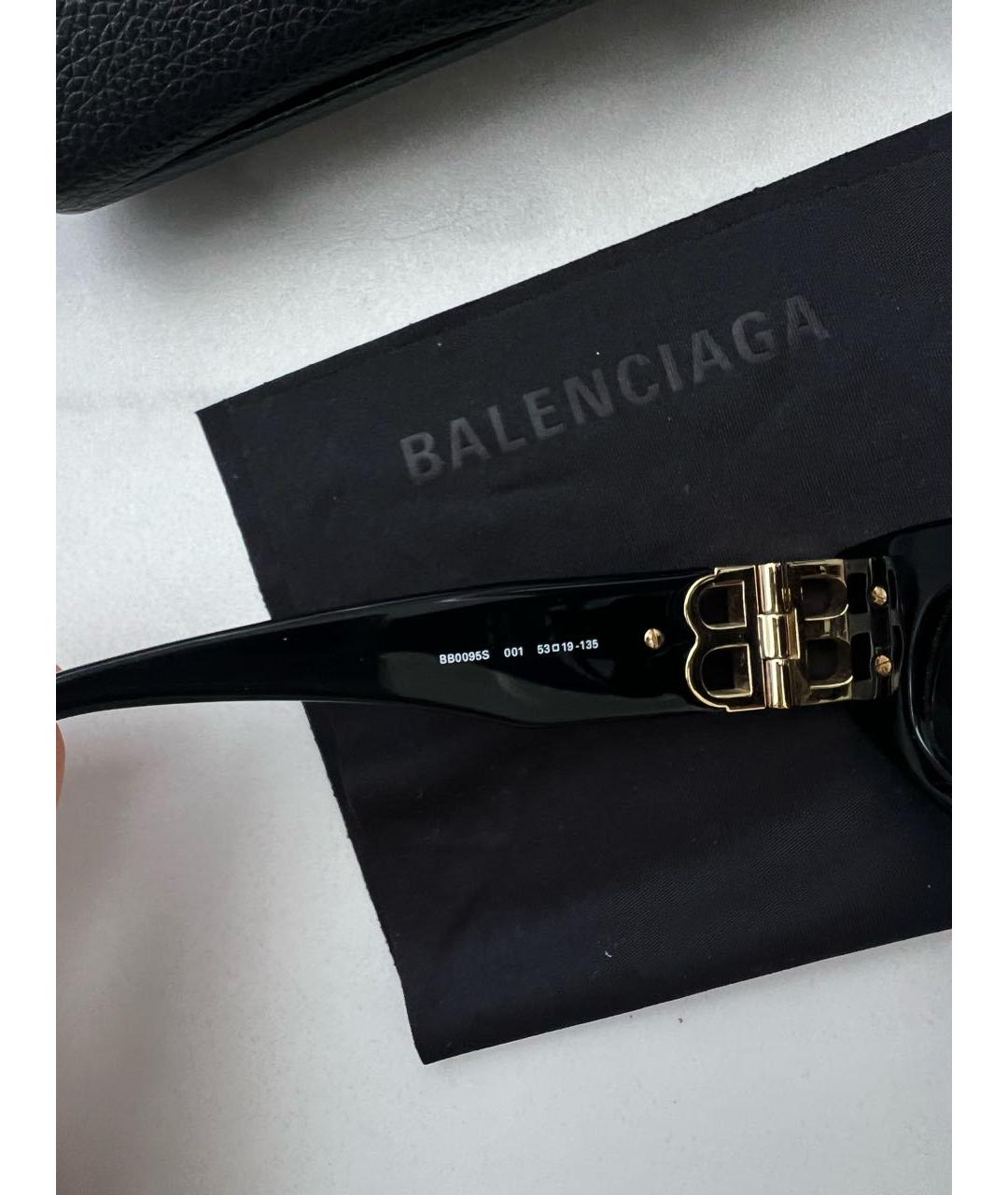 BALENCIAGA Черные пластиковые солнцезащитные очки, фото 4