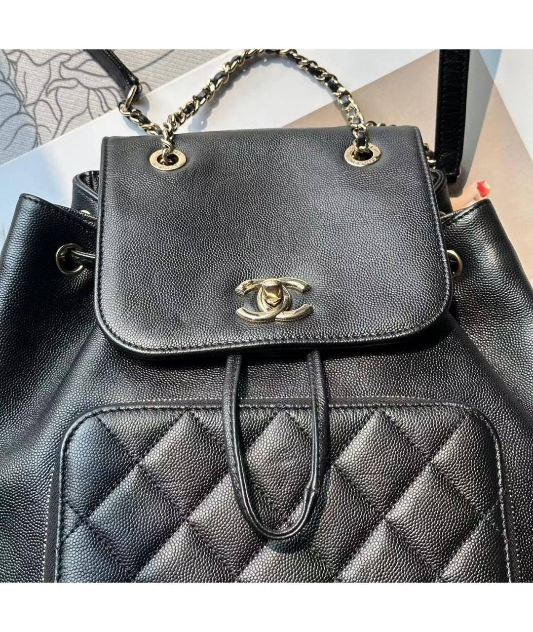 CHANEL Черный кожаный рюкзак, фото 5