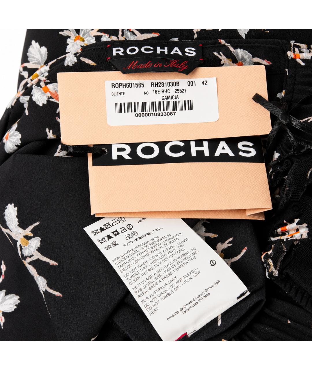 ROCHAS Черная шелковая блузы, фото 4